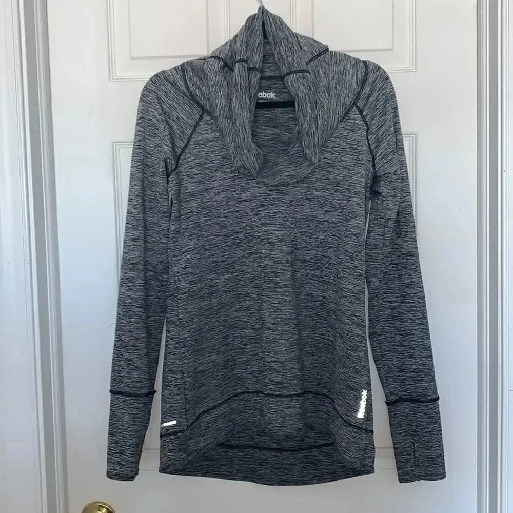 Reebok Gray Cowl Neck Hoodie Size L